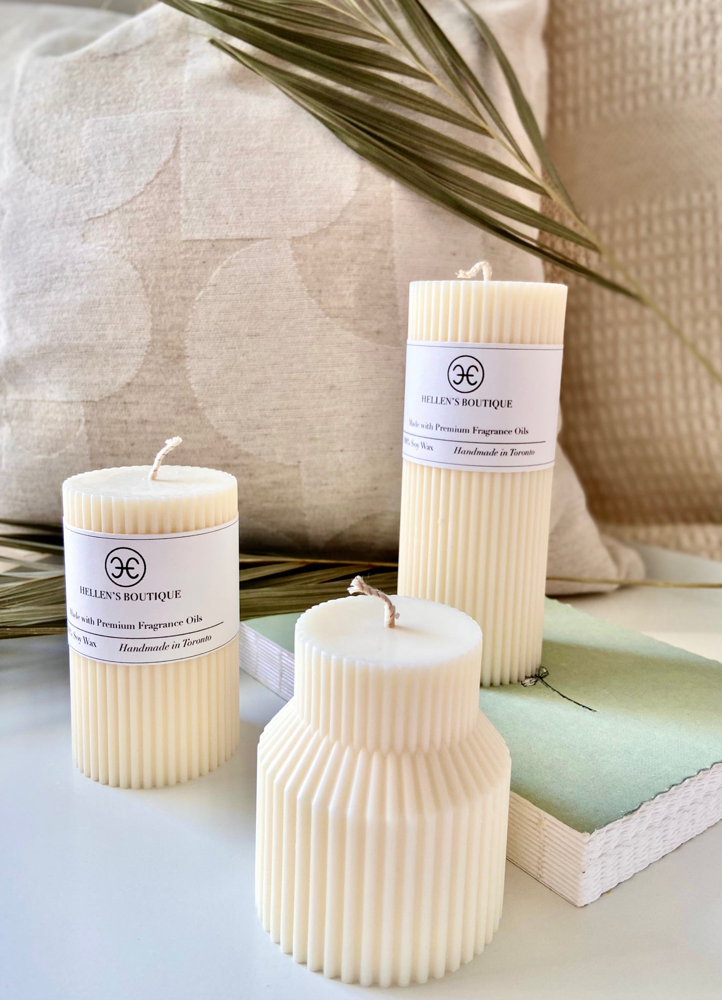 Luxury Ribbed Pillar Candles